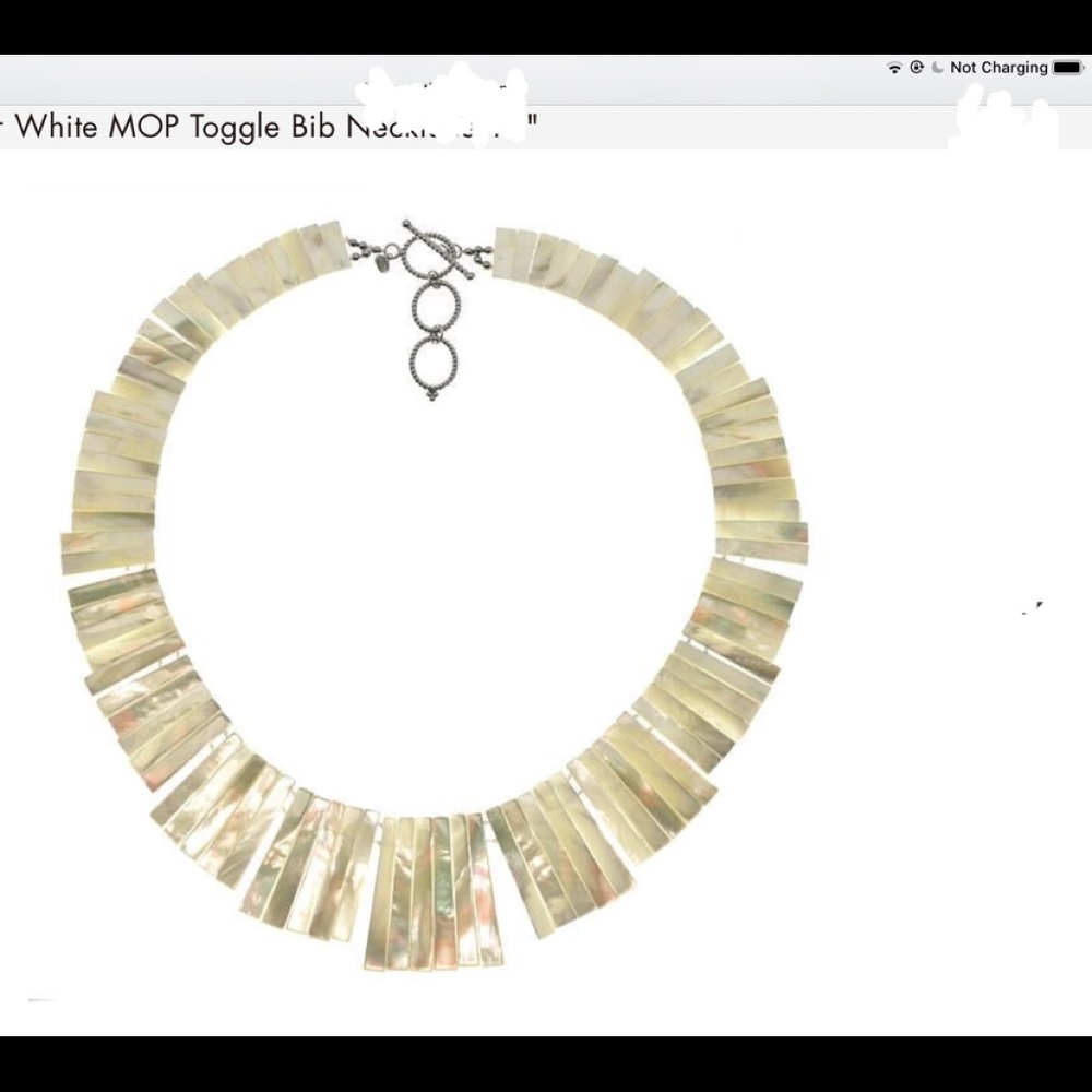 MOP Bib necklace sterling silver toggle clasp